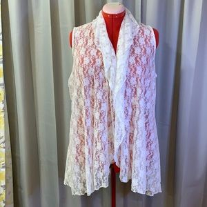White lace vest